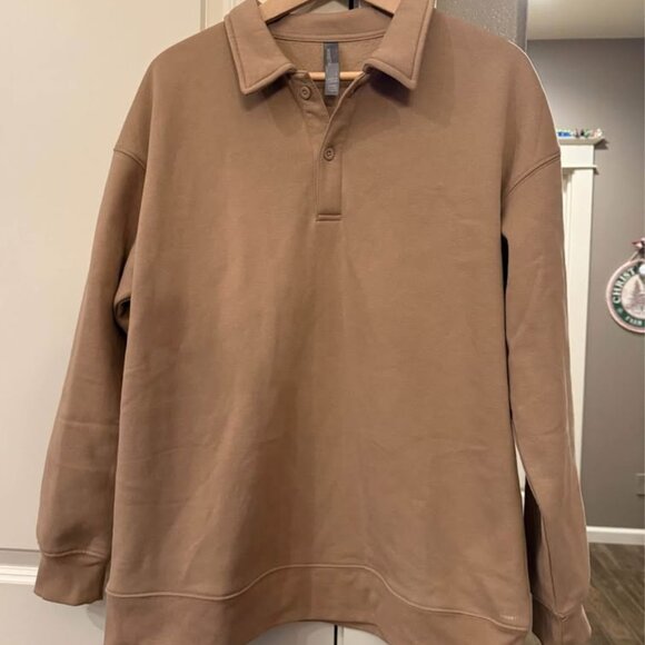 Women’s Camel Colored Mondetta 1/4 Zip Sweatshirt-Size L‎ - Picture 7 of 9